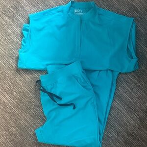 Figs Aqua Blue Scrub Ensemble